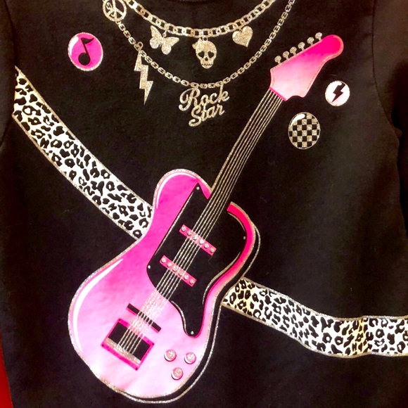 GIRLS ROCK N ROLL SWEATSHIRT!  WARM AND SUPER COOL - Picture 2 of 3